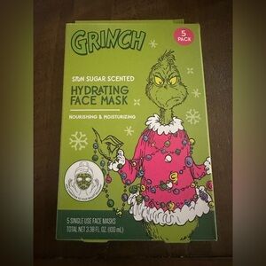 Grinch hydrating face masks sugar spun scented 5 pack grinch Christmas masks